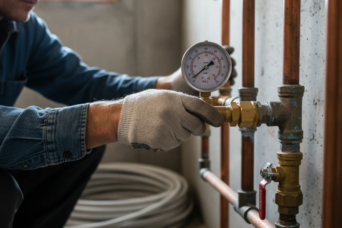 Pressure testing a repaired line during Water Line Repair in Glendale Heights